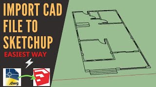 How to import Autocad file to sketchup  THE EASIEST WAY [upl. by Sivam]