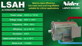 Nidec LeroySomer LSAH alternator range [upl. by Otrebmuh633]