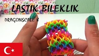 Lastik bileklik yapimi Dragonscale 8  DIY Türkce  Lastikten bilezik nasil yapilir  basit yapimi [upl. by Naie]