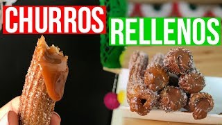 Churros Rellenos de Cajeta y Nutella  RebeO [upl. by Annaoj431]