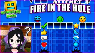 probando los niveles quotFIRE IN THE HOLEquot de GEOMETRY DASH [upl. by Yardley]