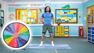 8 Minute SPIN THE WHEEL Kids Workout  The Body Coach TV [upl. by Dasha]