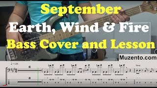 September  Earth Wind amp Fire  Bass Cover and Lesson [upl. by Aesoh]