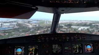 Airbus A321  Landing in Lisboa  Cockpit View [upl. by Medlin]