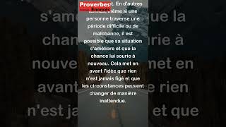 Proverbe Français  Il nest chance qui ne retourne shorts [upl. by Rahr]