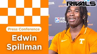 Tennessee freshman LB Edwin Spillman reacts to first fall camp with Vols [upl. by Nowahs]