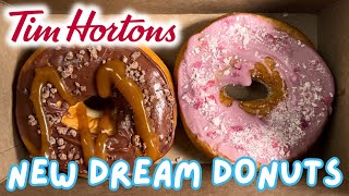 Tim Hortons NEW Caramilk amp Wildberry Cheesecake Dream Donuts  Tim Hortons Taste Test [upl. by Couture]