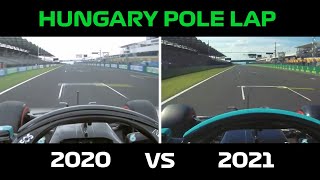 F1 2020 VS F1 2021 HUNGARY HAMILTON POLE LAP COMPARISON [upl. by Shoshana503]