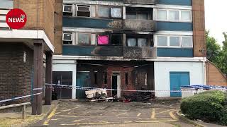 Residents from 16storey tower block evacuated after fire in Garston [upl. by Laubin]