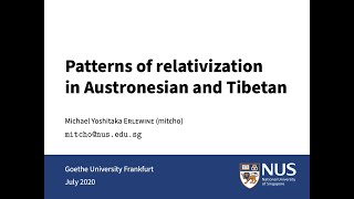 Patterns of relativization in Austronesian and Tibetan [upl. by Atirahc48]