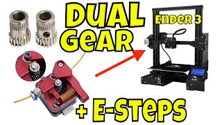 Dual Drive Gear Extruder Upgrade  E Steps on Creality Ender 3 [upl. by Alastair887]