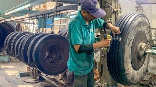 How old Tyres are Remanufacture in Factory with Hot Retreading Technique  Tires Retreading Process [upl. by Ycats]