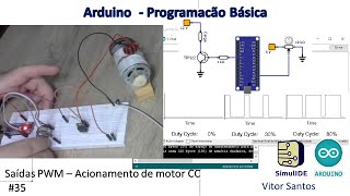 Saída PWM do Arduino e Motor CC DC com transistor [upl. by Ennairod804]