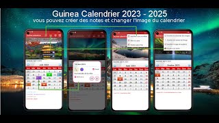 Calendrier Guinée avec jours fériés 2023 2024 2025 [upl. by Lemieux]