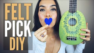 5 Minute DIY FELT Picks for Ukulele or Guitar Do It Yourself Felt Pick [upl. by Ailecara]