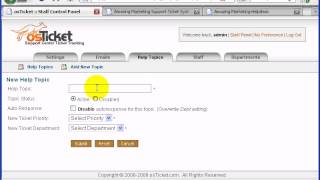 5 How to create Help Topics Staff Departments in osTicket [upl. by Melitta]