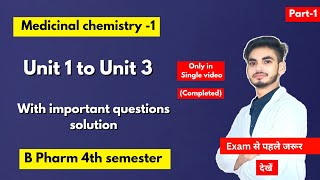 Medicinal chemistry b pharm 4th sem important questions। With solution Notes। Shahruddin khan [upl. by Linell]