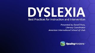 Dyslexia  Best Practices for Instruction and Intervention [upl. by Rodablas]