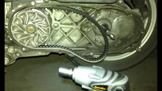 BMW C1  Variator belt change [upl. by Dihgirb]