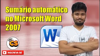 Sumário automático no Microsoft Word 2007 [upl. by Malcom]