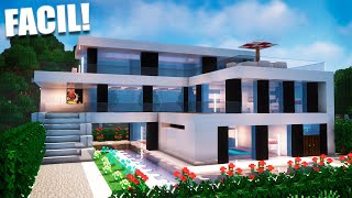 ✅Cómo hacer una casa MODERNA en Minecraft🏡 FÁCIL Y RÁPIDO 6 [upl. by Sucramel]