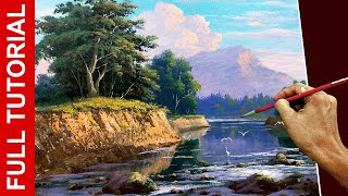 Tutorial  Acrylic Landscape Painting  Sunset River  JMLisondra [upl. by Carlin]