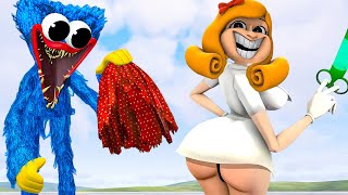 HUGGY WUGGY ATTACKS NURSE MISS DELIGHT POPPY PLAYTIME CHAPTER 3 in Garrys Mod [upl. by Ertha]