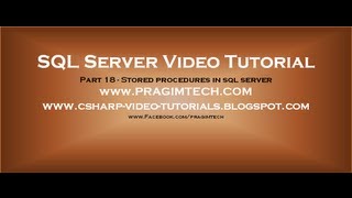 Stored procedures in sql server Part 18 [upl. by Recha]