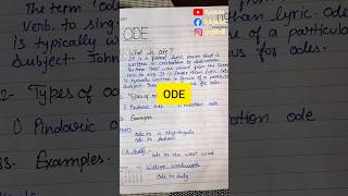 What is Ode  Ode in English Literature  Ode Example  ode sonnet englishliterature shorts [upl. by Atiniv168]