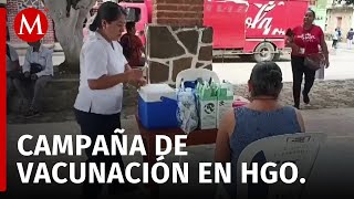 Implementan campaña de vacunación contra covid19 e influenza en Hidalgo [upl. by Doralin]