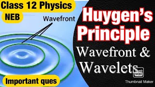 Huygen’s Principle wave theory of light  Wavefront and wavelets Concepts  Class 12 NEB Physics [upl. by Ellessig611]