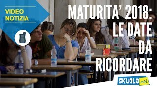 Maturità 2018 occhio a queste date [upl. by Anastassia]