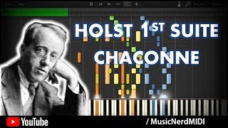 Holst First Suite In EFlat  I Chaconne  Synthesia HD [upl. by Enialedam]