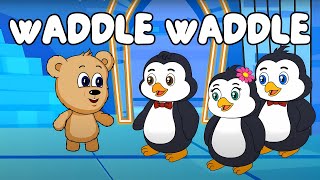 WADDLE WADDLE WADDLE  Fun Penguin Song for Kids  Animated Cartoon Video  JBBearz [upl. by Esya561]