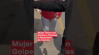 Mujer ataca con golpes y patadas karatekas a repartidor de comida  N Shorts [upl. by Ahsinrats]