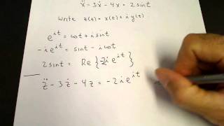 Particular solution for sin using complex exponentials [upl. by Nilra351]