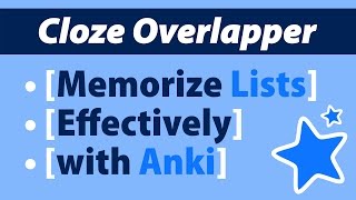 Memorize Lists Effectively with Cloze Overlapper for Anki [upl. by Nahtnahoj]