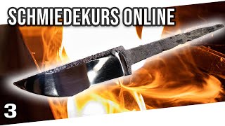 Messerklinge Spiegelpolitur härten und finishen Schmiedekurs online 3 [upl. by Yelime]