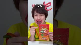 Big Worm Vs Small Worm Challenge help facts kindness shortvideos food [upl. by Nyladnarb]