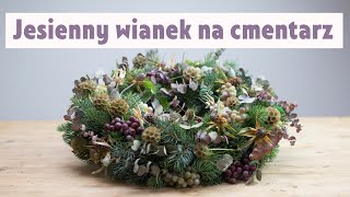 Jesienny wianek na cmentarz Jak zrobić wianek na słomianym podkładzie Hubert Lamański [upl. by Ettenna74]