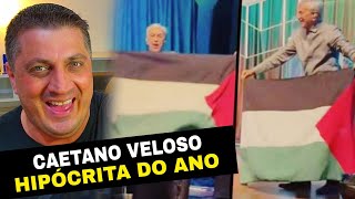 Caetano Veloso expõe sua hipocrisia ao usar a bandeira da Palestina no seu show [upl. by Roseanna]