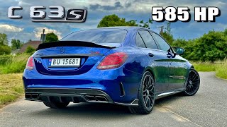 585HP Mercedes AMG C63 S  REVIEW on AUTOBAHN [upl. by Arianna72]