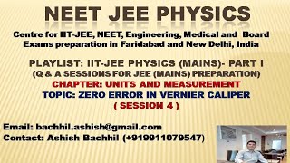 Calculation of ZERO ERROR in Vernier Caliper Session 4  IITJEE Main physics Part I [upl. by Dibb694]