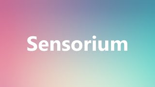 Sensorium  Medical Meaning and Pronunciation [upl. by Rayshell]