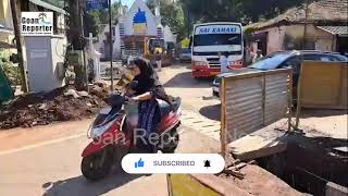 Goan Reporter News Traffic Jam Amid Ongoing Smart City Construction in Ribandar [upl. by Cherida]