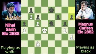 Nihal Sarin vs Magnus Carlsen chess game 119 [upl. by Publea]