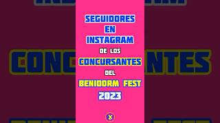 Seguidores en instagram de los concursantes del Benidorm Fest 2023 benidormfest benidormfest2023 [upl. by Heigl484]