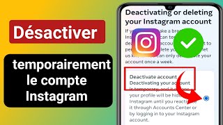 Comment désactiver temporairement un compte Instagram  Comment désactiver le compte Instagram [upl. by Mable]