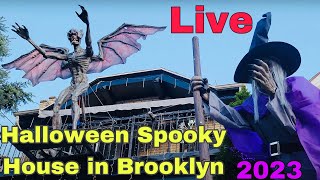 Halloween Spooky House in Dyker Heights Brooklyn NY 2023 [upl. by Annette429]