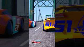 Tim Treadless somersaults and falls off the road cars3race cars3crash [upl. by Nihi977]